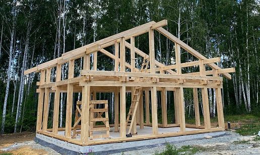 Собрали каркас дома Сканди на Увильдах