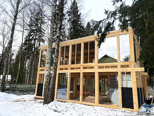 Остекление фахверк дома Опалиха